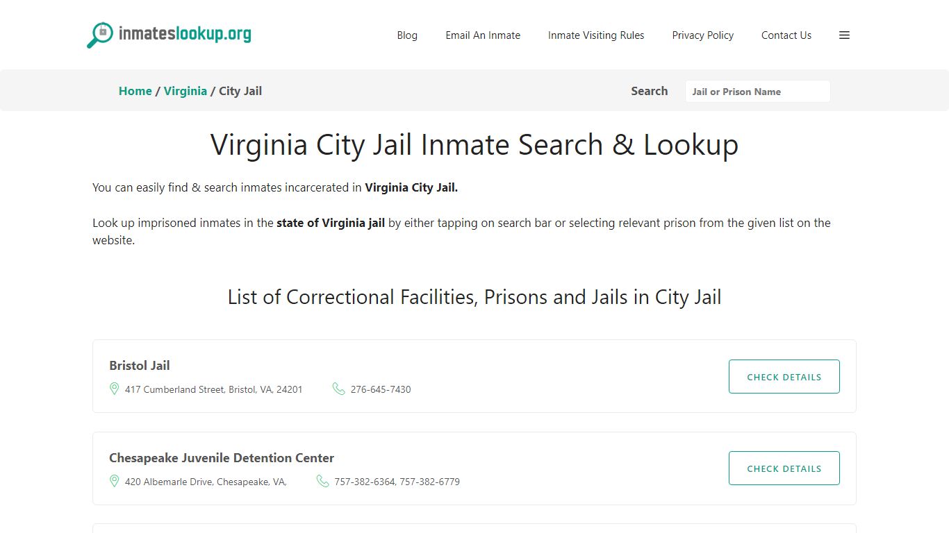 Virginia City Jail Inmate Search & Lookup